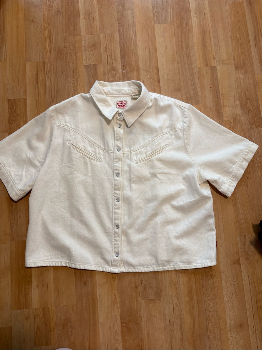 Levi's Cream Short-Sleeve Button-Front Western Shirt